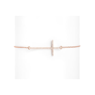 Gold & Diamond Cross Bracelet