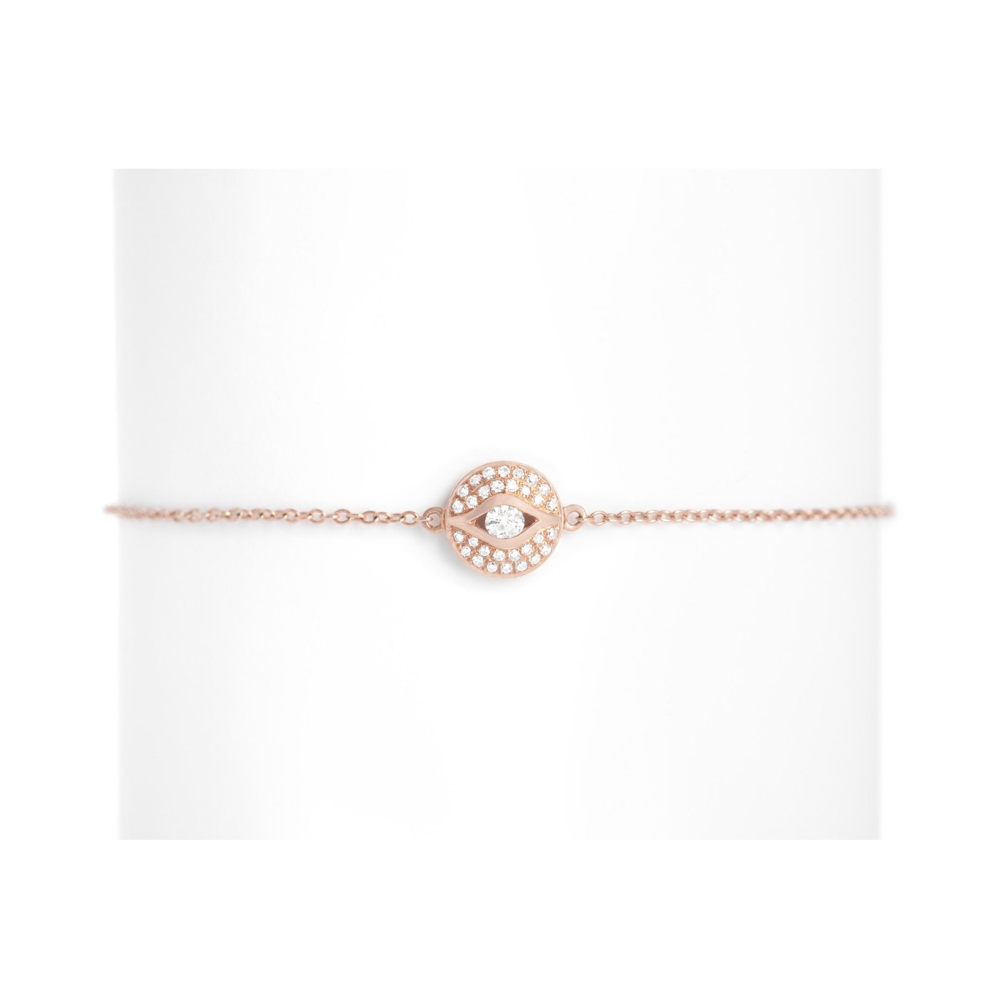 Gold & Diamond Evil Eye Bracelet