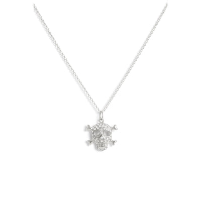 Gold & Diamond Pave Skull & Crossbone Pendant