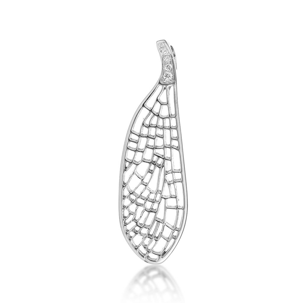 18ct dragonfly wing pendant
