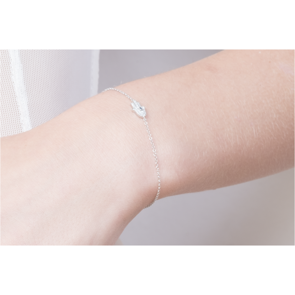 Gold & Diamond Hamsa Bracelet