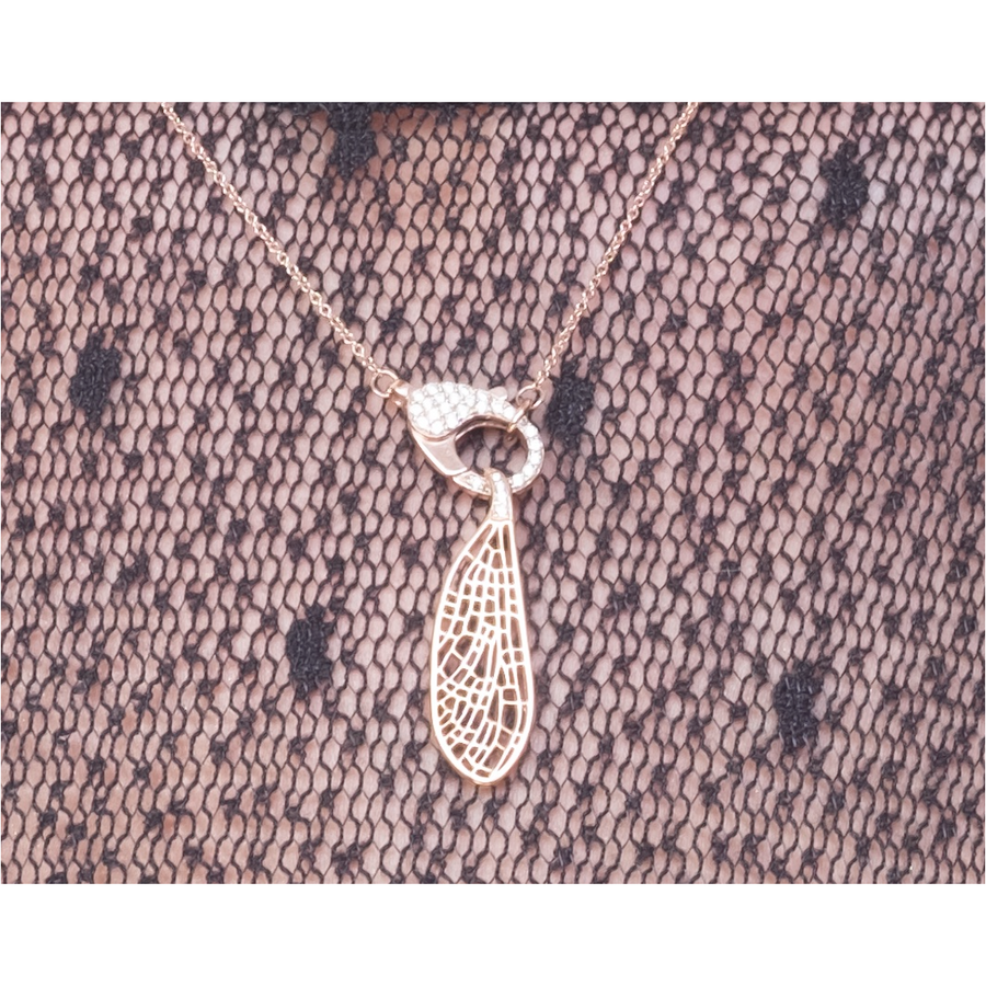 18ct dragonfly wing pendant