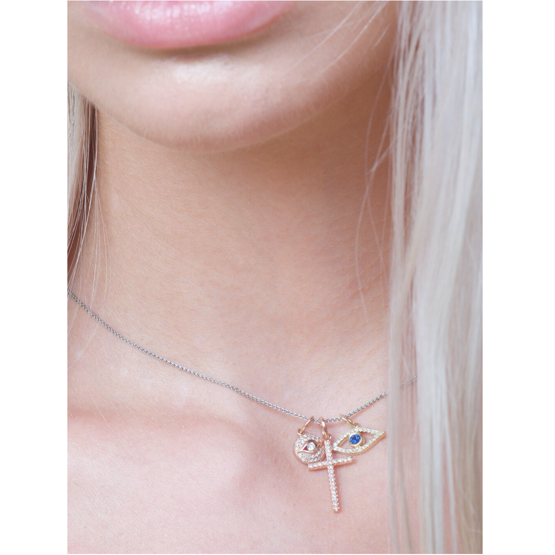 14ct evil eye charm