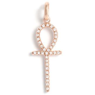 Gold & Diamond Paved Ank Pendant